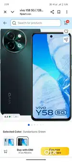 Vivo y58 ram 8+8 rom 128gb