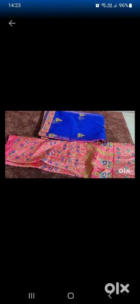 Lehnga Magenta blue