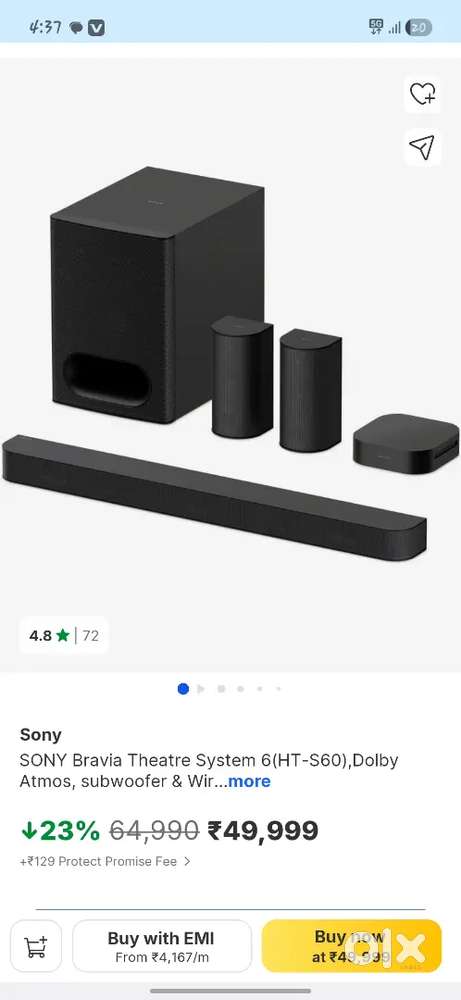 SONY THEATRE SYSTEM 6 ( 5.1 CHANNEL)