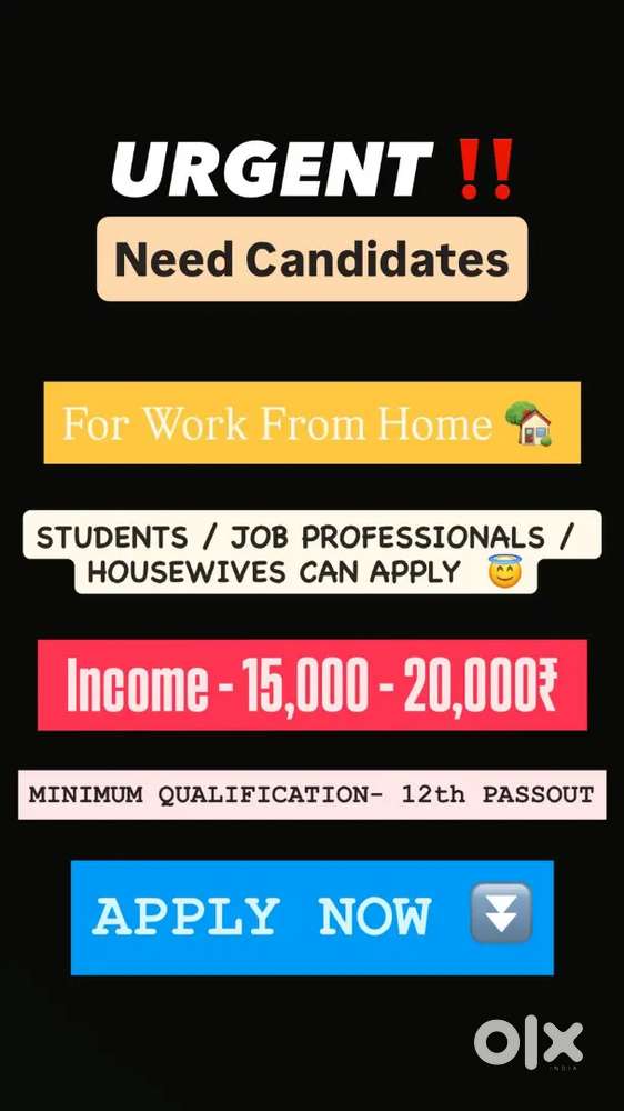 Part time job { Above 18+ }