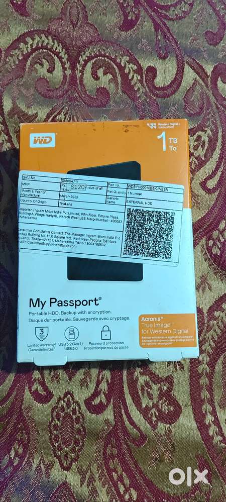 Brand new wd external hdd 1 tb brand new price 8k