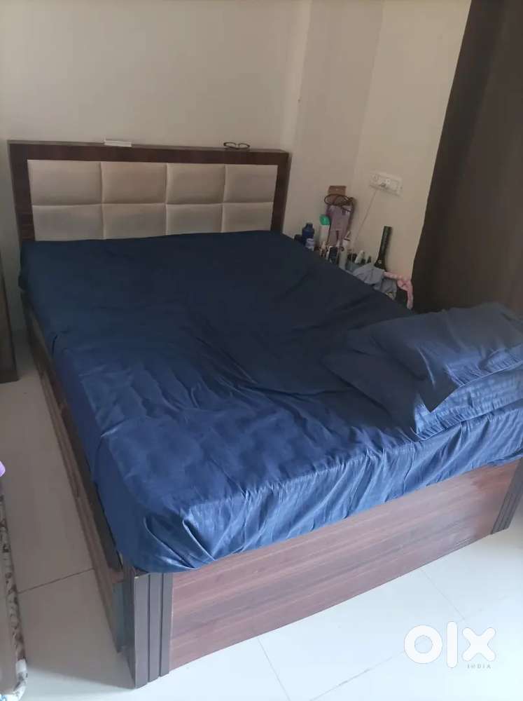 Bed, Wardrobe and Side Table