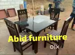 Unique design assam teak wood dining table 4 chairs  3 year warranty