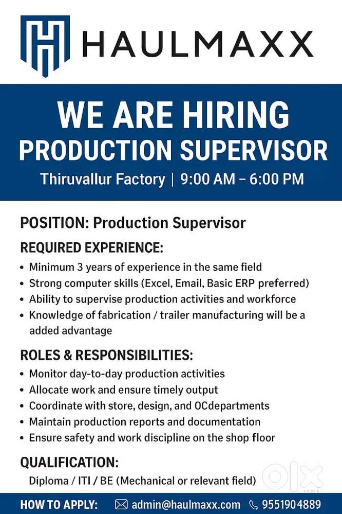 Production supervisor