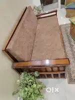Sofa cum bed and aset of 4 bamboo stick chairs with central table