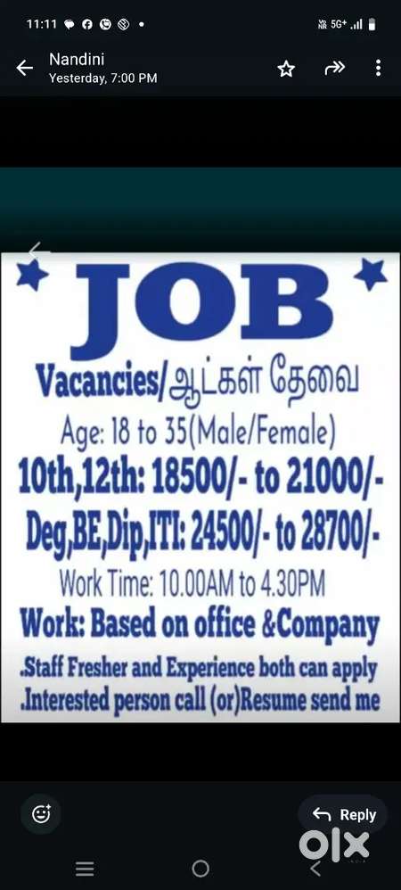 Job vacancy work from home  Available