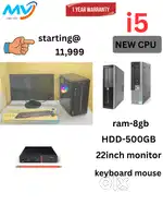 CPU - i5 Process  Graphics  Keyboard Mouse  Ram - 8GB DDR3