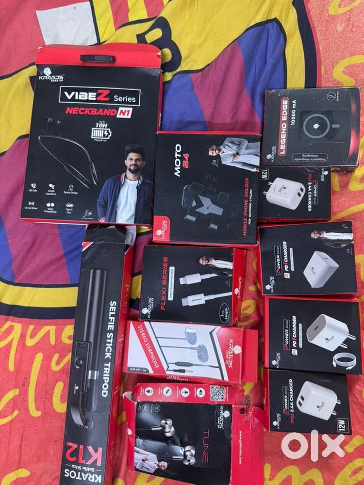 Chargers , tripod , powerbank , earphones , cables