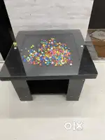 Wooden + Glass Center Table For Sale