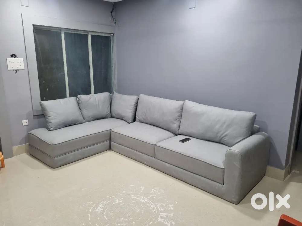 Premium L shape Teak wood sofa 10x6ft custom made