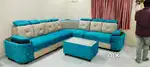 Luxury model L shape 7 seater sofa cup handle diamond buttonn