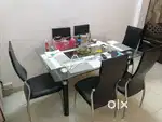 Glass Dinning table with 6 chair
