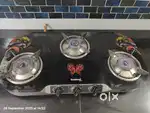 Glass top SS Gas stove 3 Burner