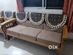 Wooden Sofa Set (3+1+1) – Strong & Comfortable Seating