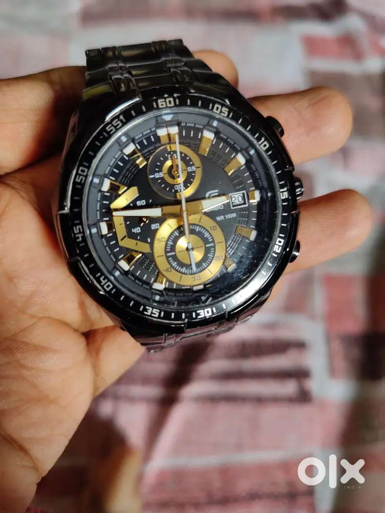 Original Edifice Black and Gold Dial Wrist Watch