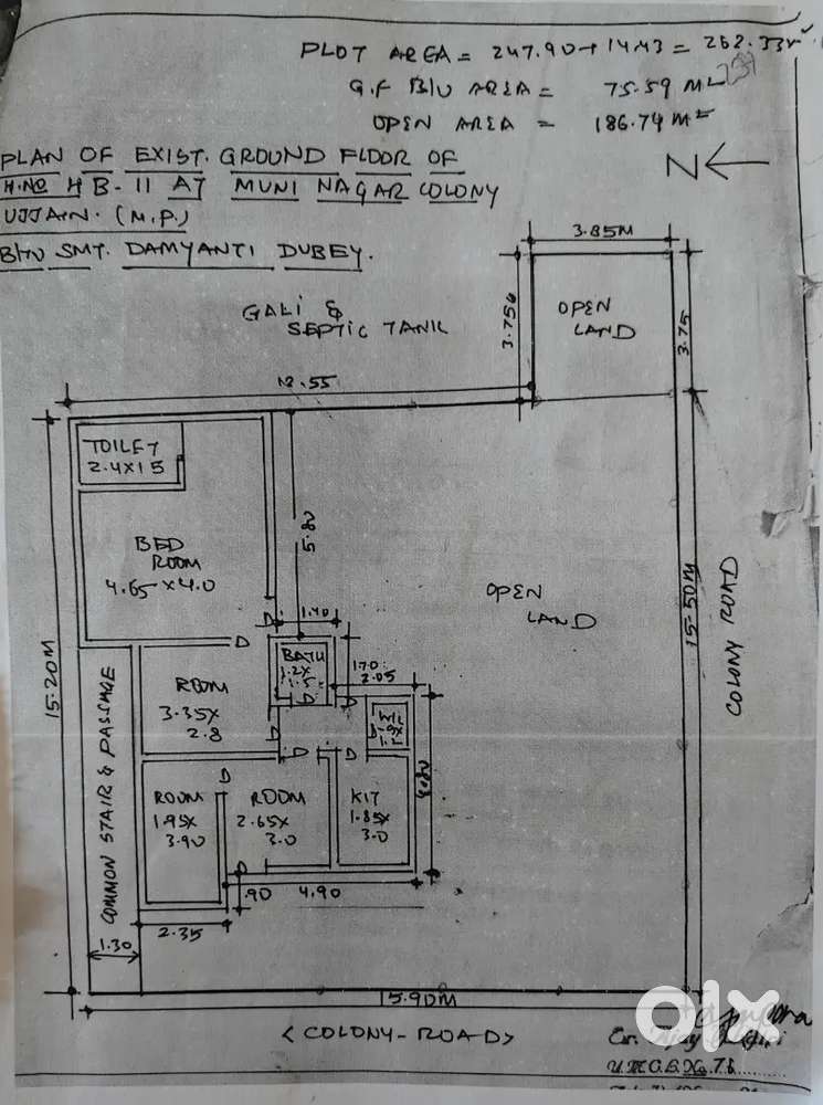 Big Corner Plot with Garden facing , Broad Road in Muni Nagar