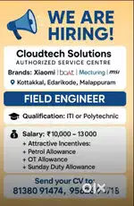 Field work technician  Installation and service