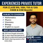 Experienced Private Tutor – Classes 9th to 12th (CBSE & ICSE)