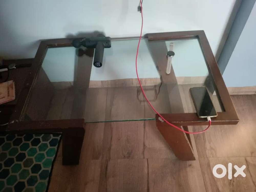 Tea table with glass top