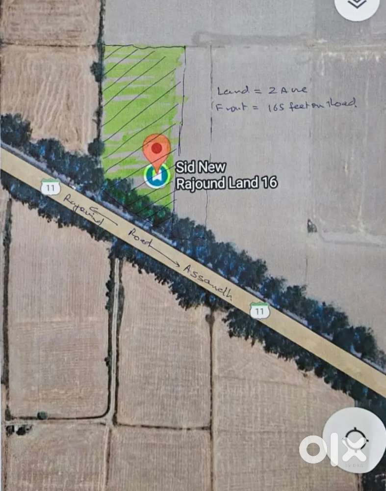 Agriculture Land 2 Acre for sale  on State Highway in Distt Kaithal