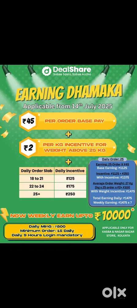 Delevery boy urgent hiring