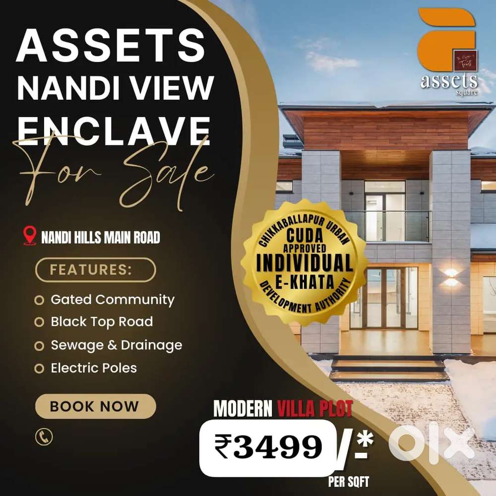 Near Nandi Hills.CUDA Approved and E- Katha certified