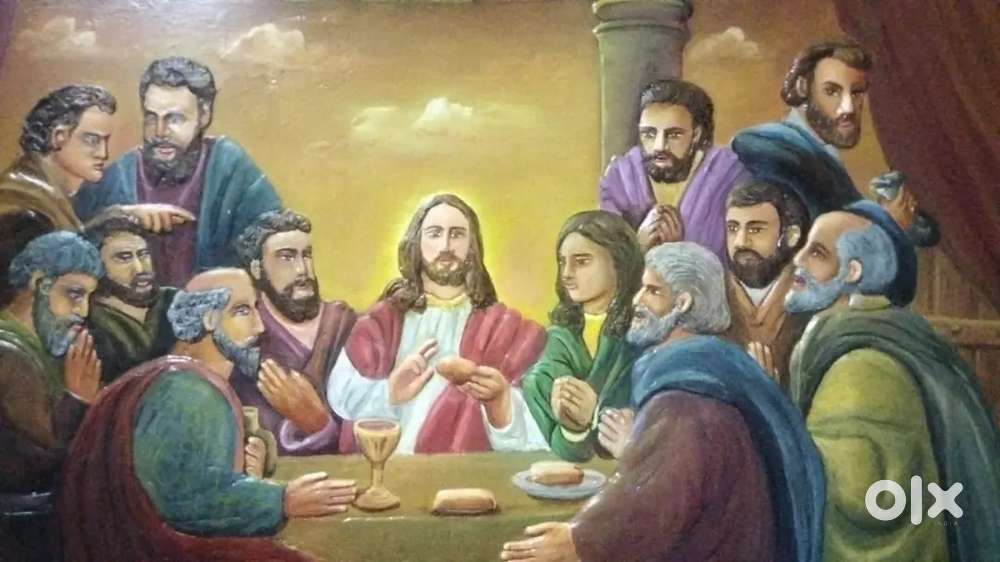 Hand Worked Jesus Last Supper Painting