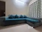 Sofa in turquoise blue color