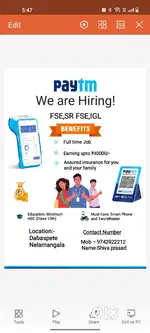 Paytm sales officer and senior sales officer