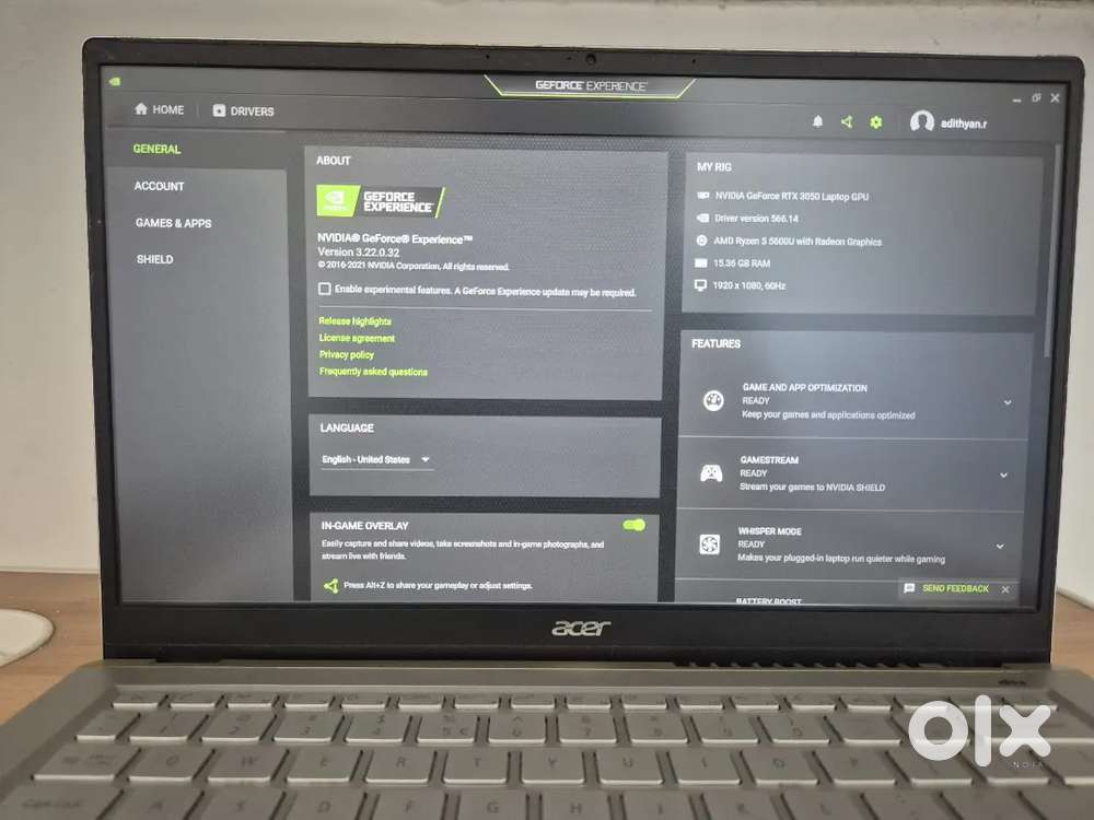RTX Acer Swift X, Gaming/business laptop