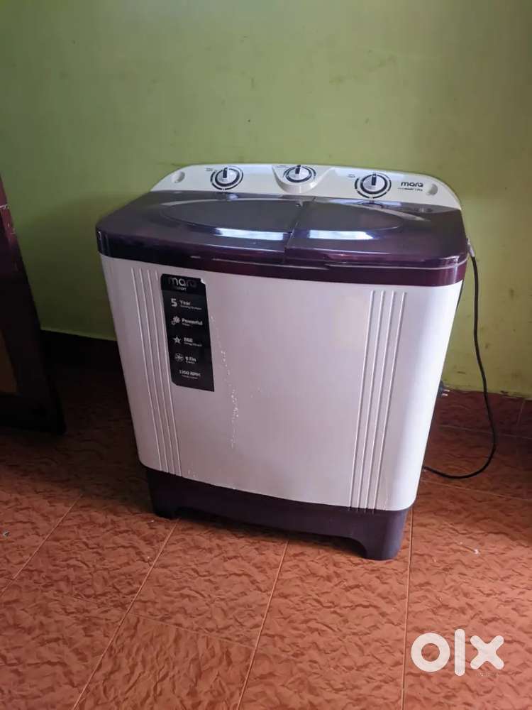 Marq 7kg cheery red semi automatic washing machine