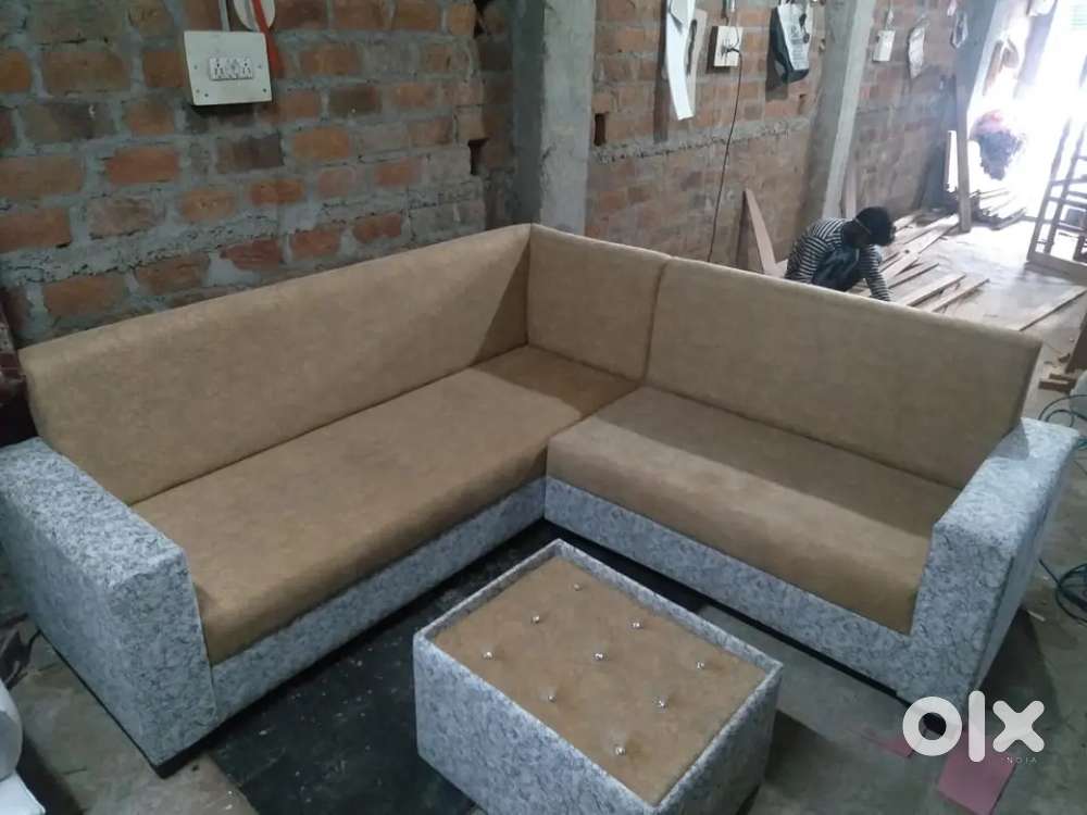 NEW SIMPLE SOFA SET L SHAPE WITH TEA TABLE