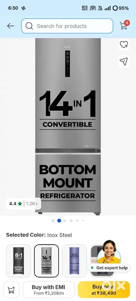 Hair double door Convertible fridge