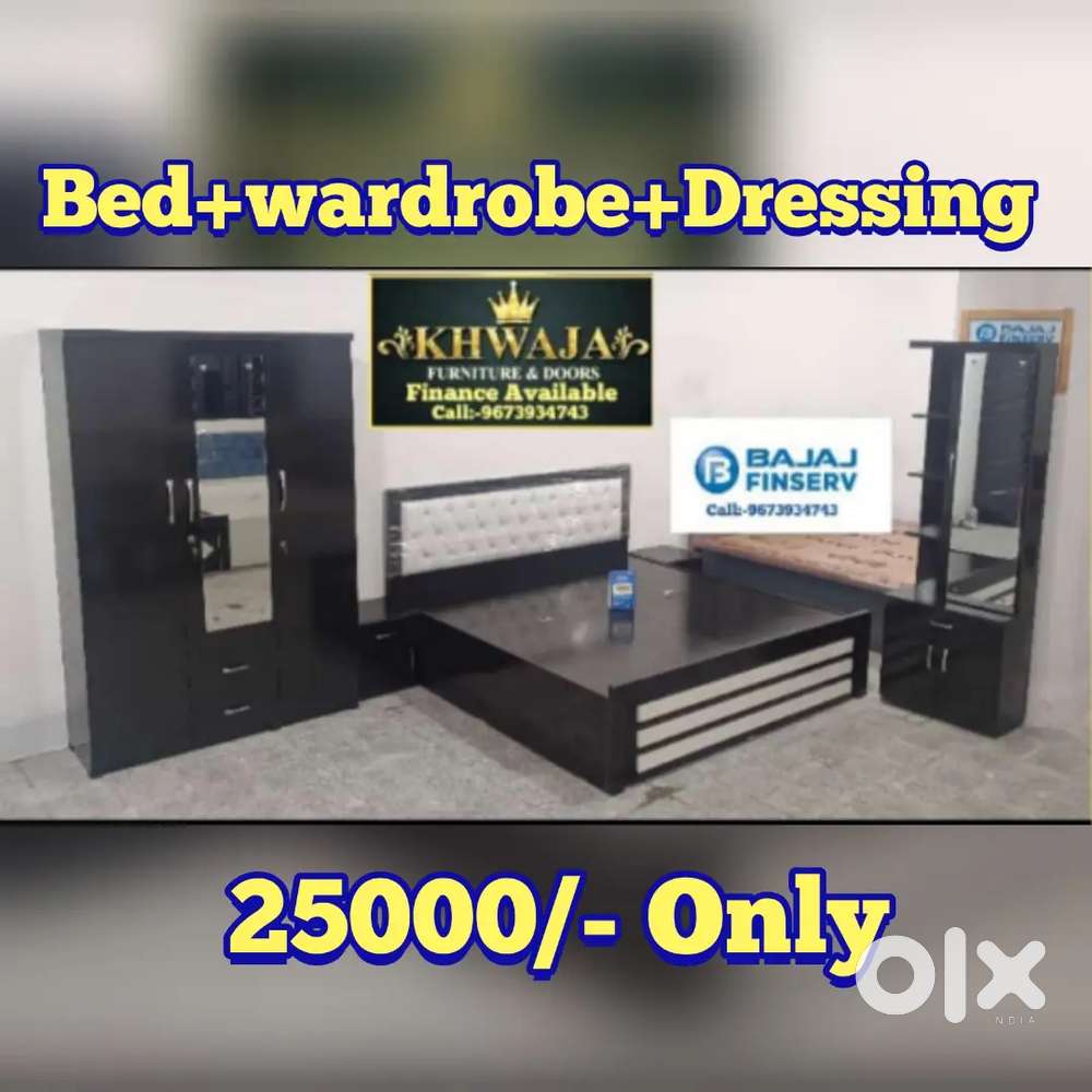 Khwaja furniture.  Bedroom combo set. Bajajbfinance available.