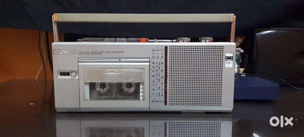 Jvc mini tape recorder fm radio  in-built adopter model