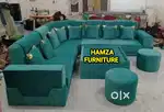 HAMZA FURNITURE New designer stylish look plywood L shape sofa set