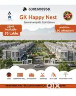CLOSE TO IT PARK NEAR IN SARAVANAMPATI,DTCP LAND/PLOT FOR SALE GATED