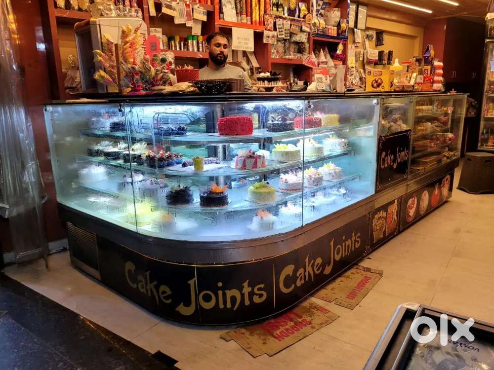 Abid cake counter , glass and steel Pastry display cooler fridge