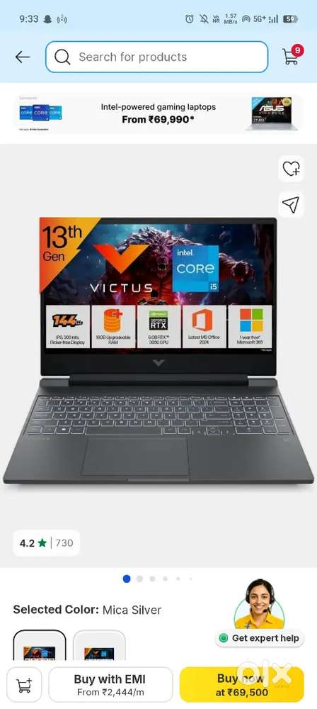 Hp victus laptop only used for 2 days