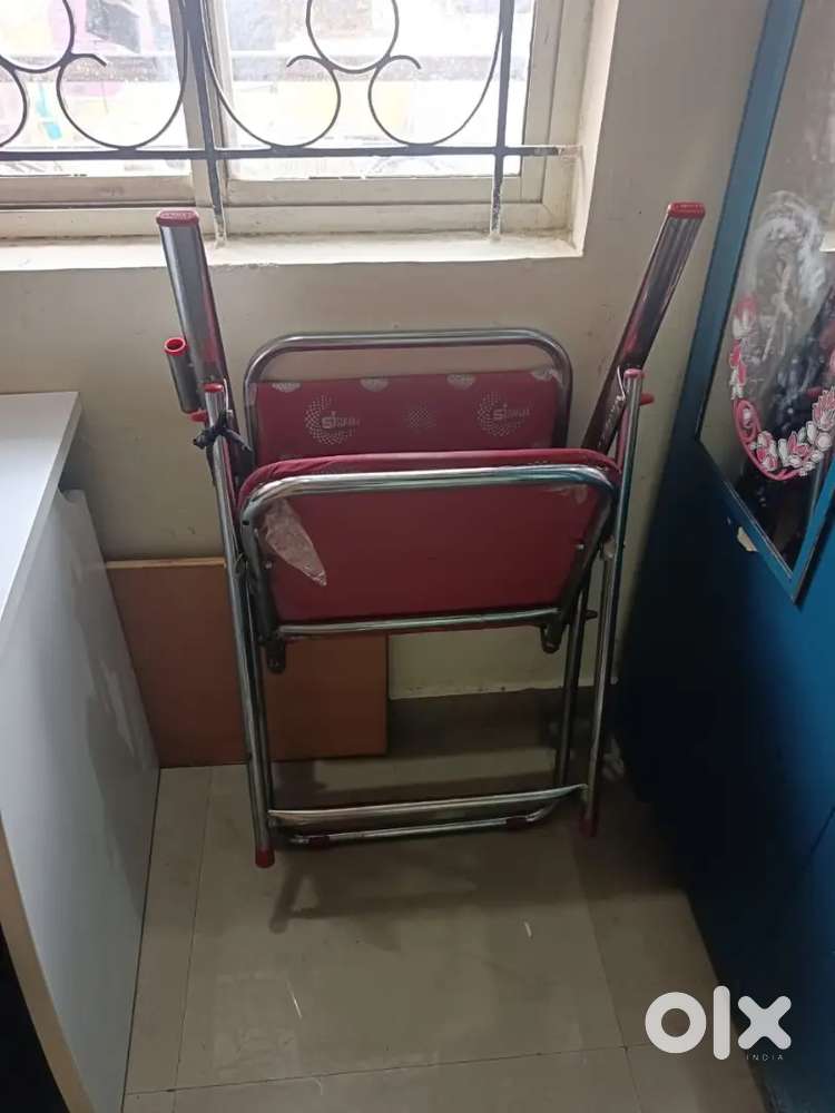 Steel Chair with Cushion & Adjustable Writing Pad Multipurpose Design