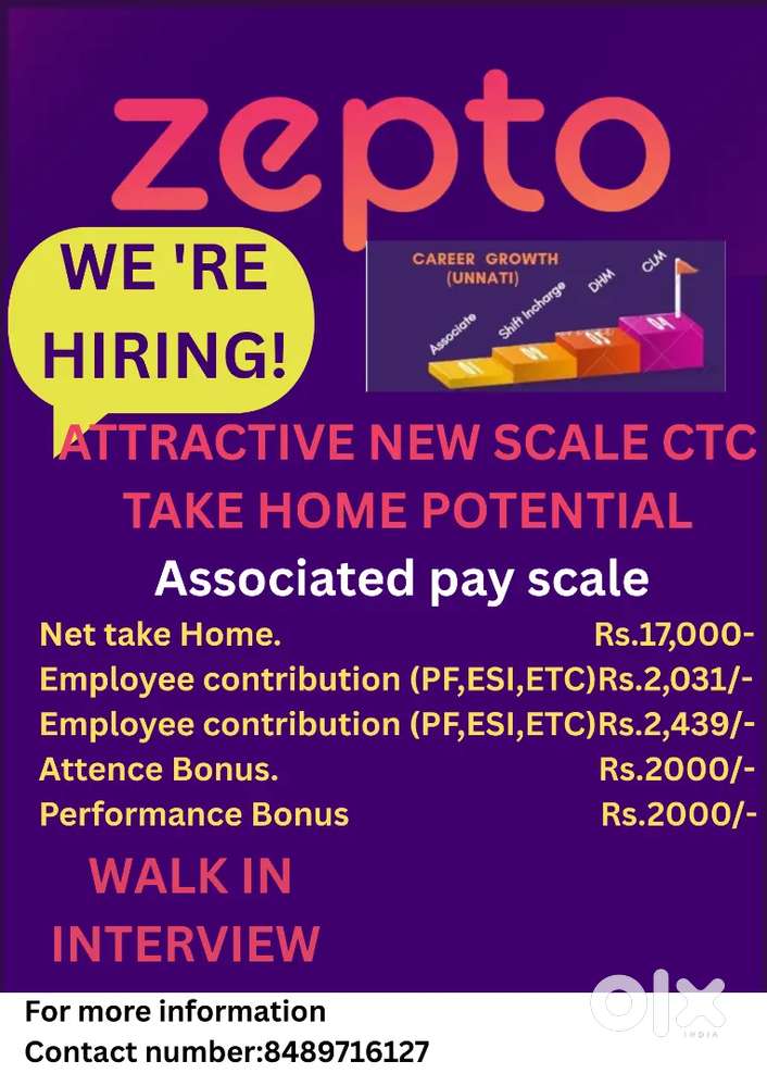 Zepto store hiring pickers packers