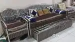 Sofa cum bed made of steel .