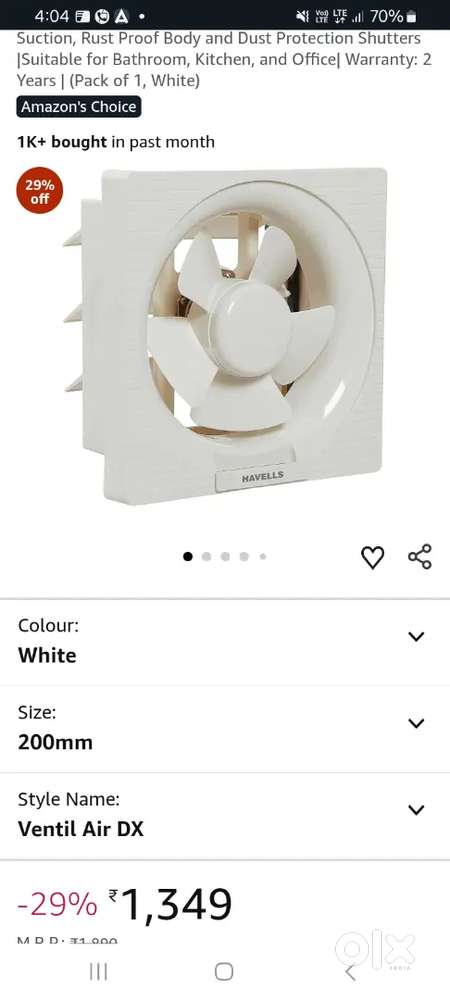 Havells Ventil Air DX 200mm Exhaust Fan
