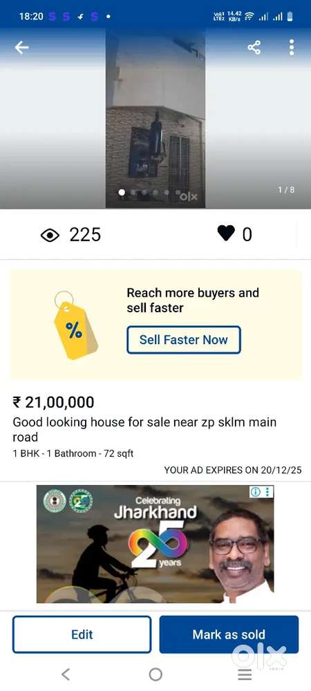 Good looking house for sale near zp sklm main road