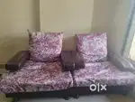 3+1+1 Sofa (Leather+wood) + 2 Cover Set