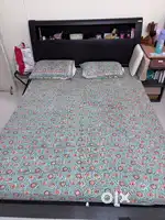 Godrej Hydraulic Storage Bed with side tables and dressing table