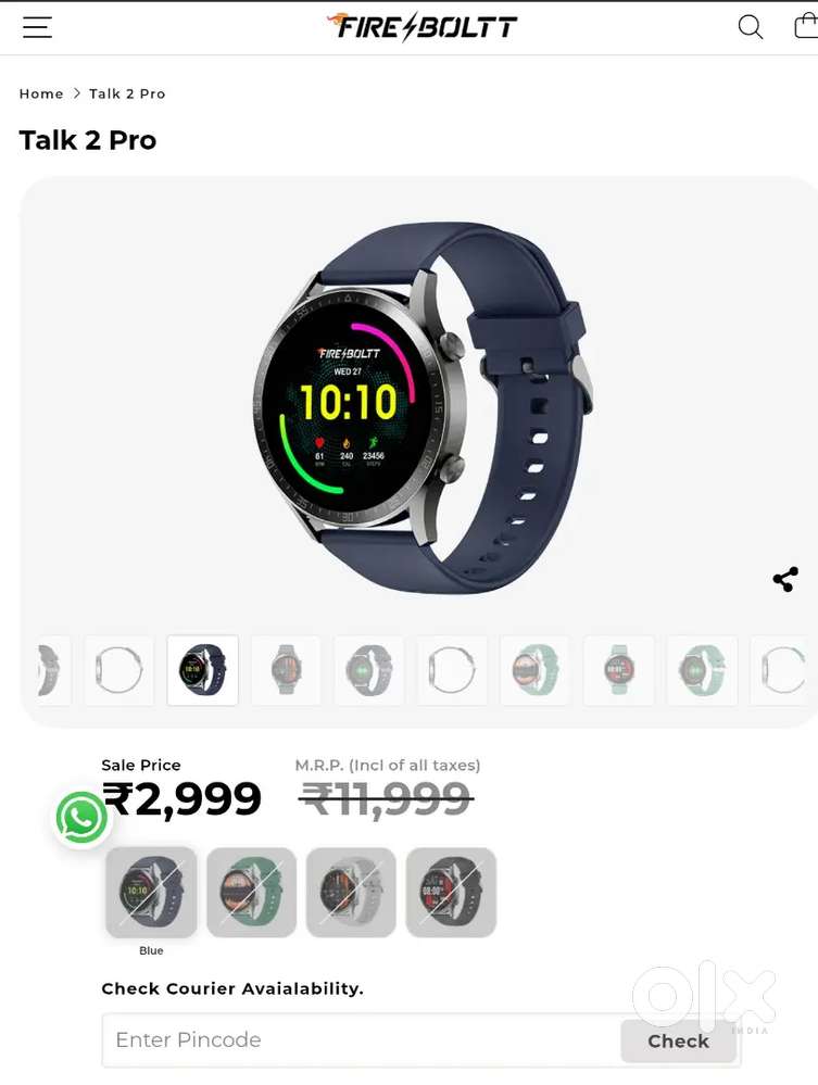 Fire-Boltt Talk 2 Pro Smartwatch Black Color