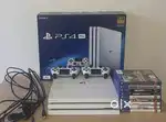 SONY Playstation 4 Pro PS4 Pro Glacier White Console 1TB w/box Bundle