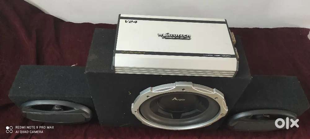 12 inch(sub) , two speaker oval shape, 4channel power amplifier