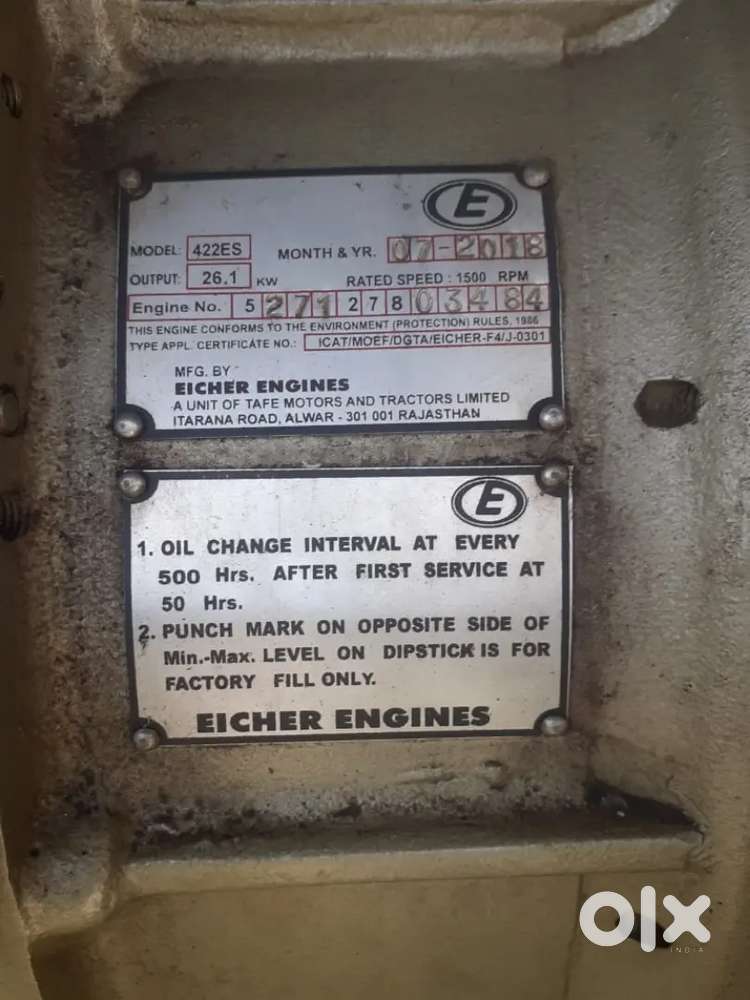 Diesel generator eicher make 25 kva
